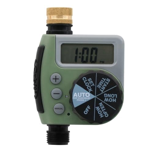 Orbit One Outlet Single-Dial Hose Faucet Timer - Easy Programmable - For Garden Watering System - LCD Hose Timer with Adjustable Watering Schedule - 62056