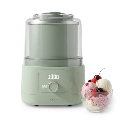 Martha Stewart Ice Cream Maker Machine, 2QT Double Insulated Freezer Bowl
