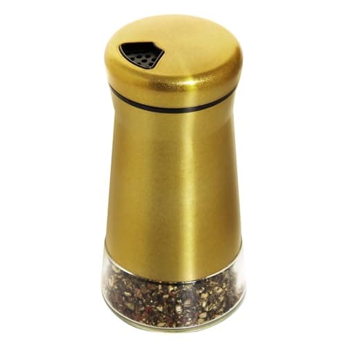 Stainless Steel Salt and Pepper Shakers,Salt Shaker Clear Bottom Jar Bottle Container with Stainless Steel Top,with Adjustable Pouring Hole for Kitchen, Cooking Table, Camp