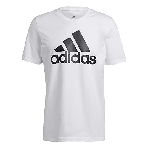 adidas Men's Essentials Big Logo Tee, White/Black, Small