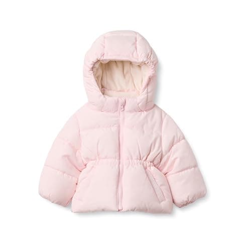 Amazon Essentials X Sofia Grainge Unisex Babies' Water Resistant Hooded Puffer Jacket, Pale Pink, X-Small