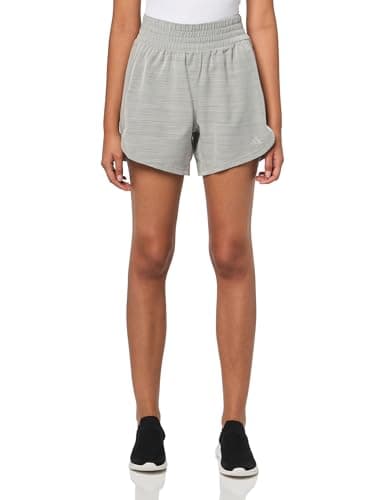 Adidas Women's Pacer Training 3-Stripes Woven High Rise Shorts, Solid Grey, L 5"