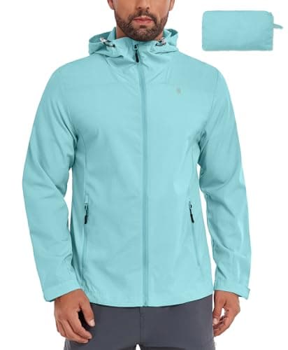 Little Donkey Andy Men's Full Zip Hooded Lightweight Outdoor Jacket UPF Cooling Mesh Fabric Dry Fit for Golf Hiking Fishing Sky Blue XXXL