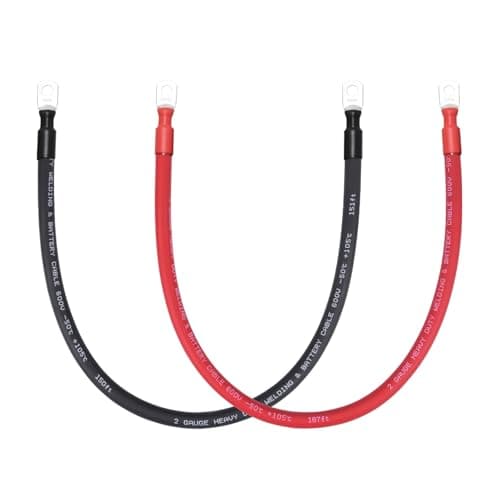 Geosiry 2 AWG Battery Cable 2FT, 2 Gauge Battery Cable with 5/16" Lugs for Automotive, Marine and Solar