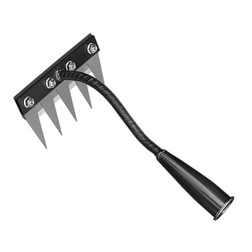 Gardening Hand Weeder Tool,Iron Weed Rake with Detachable Blades (5 Tines)