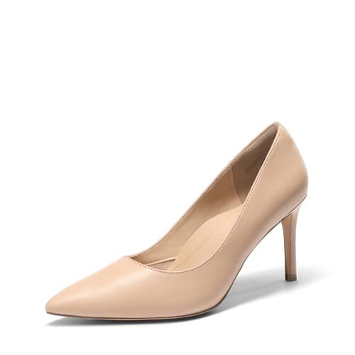 DREAM PAIRS Women's High Heels Pump Closed Pointed Toe Slip On Stiletto Dress Shoes Fashion Wedding Bridal Work Office Comfortable Pumps Shoes,Size 6.5,Nude,SDPU25095W