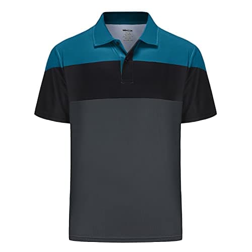 TIHEEN Mens Polo Shirts Short Sleeve Big and Tall Golf Shirts,Charcoal,3XL