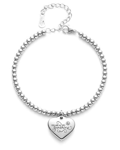Adjustable Beaded Heart Bracelet Family Friendship Jewelry for Women Teens