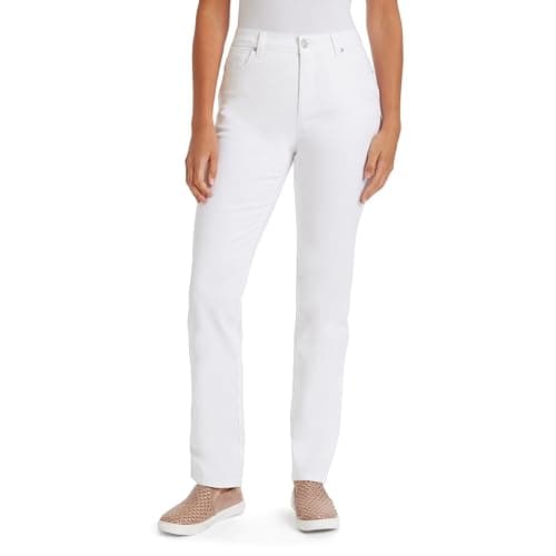 Gloria Vanderbilt womens Amanda Classic High Rise Tapered Jean, Vintage White, 12 Petite Regular