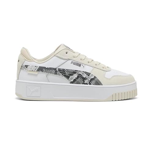PUMA Womens Carina Street Chic Lace Up Sneakers Shoes Casual - Beige, White - Size 5.5 M