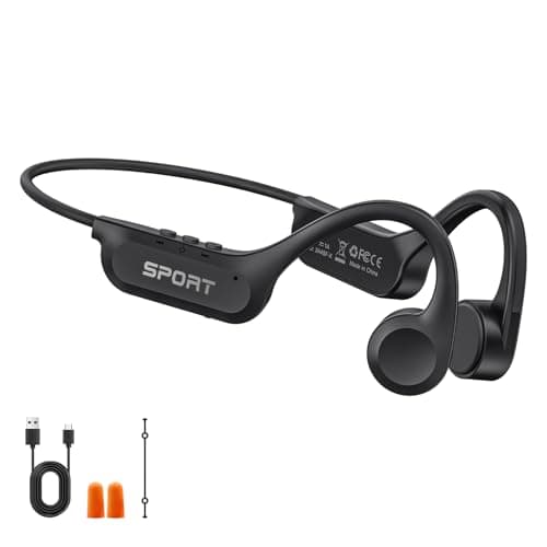 Yorlu Bone Conduction Headphones, 2026 Upgrade Open Ear Bluetooth 5.4 Headphones with Mic, 10Hrs Playtime Wireless Earbuds, Sports Earphones Comfort, IP56 Waterproof Headset (Matte Black)