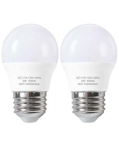 PARTPHONER Small LED Bulb 5W 40 Watt Equivalent Light Bulbs Night Stand Table Lamp Neutral White 4000K LED Energy Saving E26 Medium Base for Home Light Lamp, Non-dimmable 2 Pack
