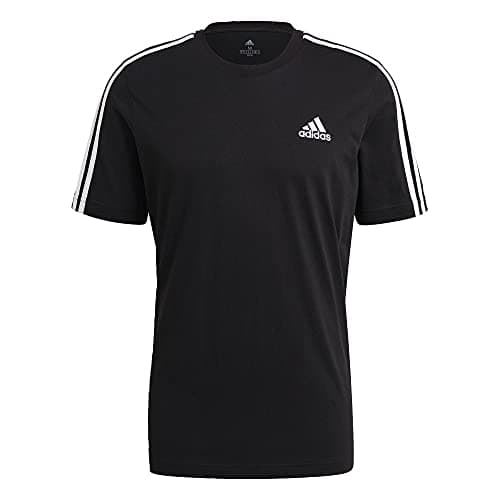adidas Men's Essentials 3-stripes Tee, Black, Small