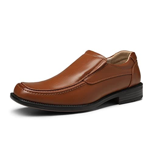 Bruno Marc Men's Goldman-02 Slip on Leather Lined Square Toe Dress Loafers Shoes for Casual Weekend Formal Work,Size 9,Brown,GOLDMAN-02
