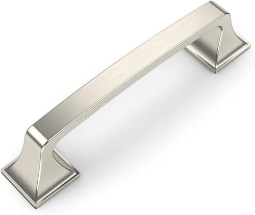Amerdeco 10 Pack Kitchen Cabinet Handles Brushed Satin Nickel Cabinet Pulls 3.75 Inch(96mm) Hole Center Cabinet Hardware for Bathroom Drawer Pulls Dresser Pulls ZH0002
