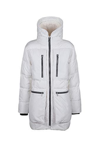 Tommy Hilfiger Men's Heavyweight Quilted Sherpa Hooded Parka, White, XL