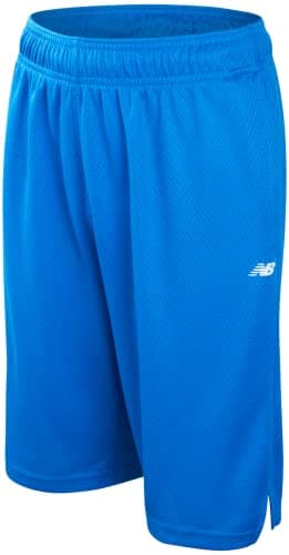 New Balance Boys Athletic Shorts - Active Performance Boys Mesh Gym Shorts with Pockets for Basketball Soccer and Gym, Size 8, Blue