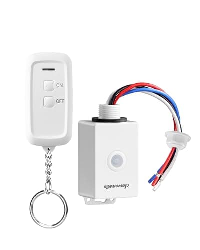 DEWENWILS Outdoor Indoor Wireless Light Switch and Receiver Kit, 15A/1800W, No Wiring, IP65 Waterproof, Wireless Remote Light Switch for Lighting