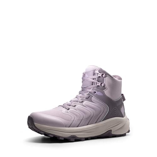 NORTIV 8 Women's Hiking Boots Waterproof with Arch Support Sneakers Walking Outdoor Comfortable Lightweight Boot Echo Mid,Size 6,Light Purple,NWUMHB2502
