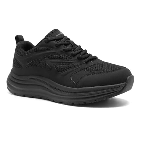 Men's Orthopedic Wide Toe Box Trekking Shoes: Plantar Fasciitis Arch Support Neuropathy Arthritis Orthotic Pain Relief Walking Shoes, Casual Travel Shopping Standing Tennis Sneakers Black Size 12