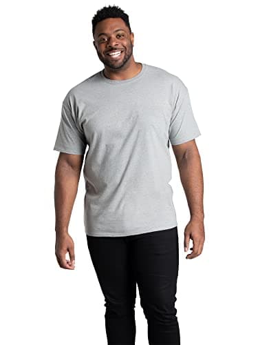 Fruit of the Loom mens Eversoft Cotton T-shirts (Big & Tall Sizes) T Shirt, Big Tall - Crew Grey Heather, Large Tall US