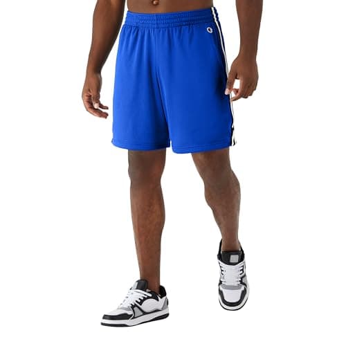 Champion, Lightweight Attack, Men's Mesh Shorts with Pockets, 7", Surf The Web C Patch Logo