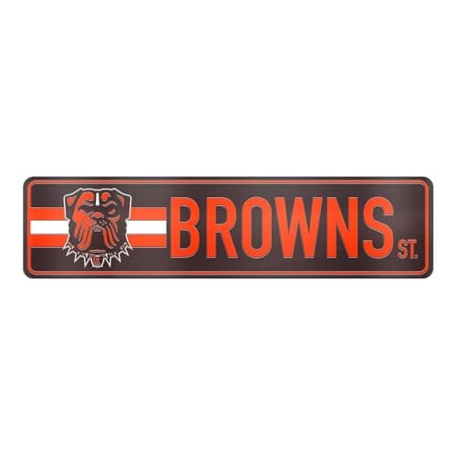 Rico Industries NFL Football Cleveland Browns Standard Laser Cut Acrylic Street Sign 3.5” X 14.25” Home Decor - Bedroom - Office - Man Cave