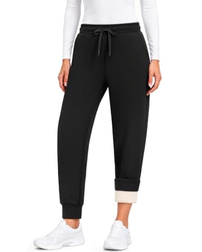 Leapstride Fleece Lined Pants Women Winter Warm Thermal Sweatpants Joggers