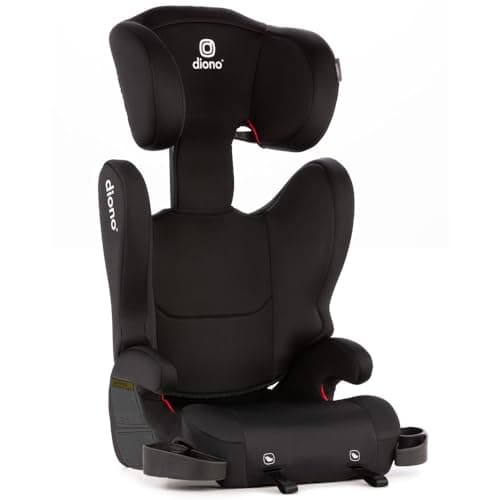 Diono Cambria LE, 2-in-1 Belt Positioning Booster Seat,Backless and High-Back Booster seat for Children from 40—120 lb,17" Wide,6 Headrest Positions,Lightweight with Latch,Black