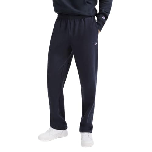 Champion Men's Open-Bottom Fleece Sweatpants, Standard Fit, Midweight Fleece, Available in Regular and Big & Tall, Deep Navy, X-Large Tall