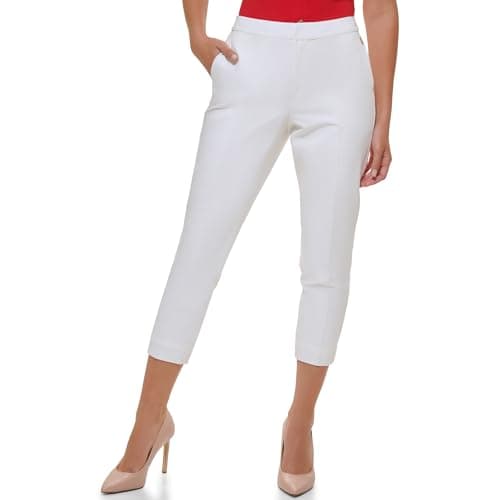 Tommy Hilfiger Cropped Sloane Ankle Pants Ivory 10