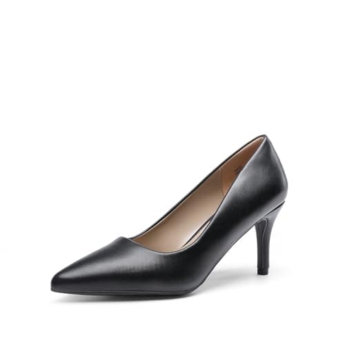 DREAM PAIRS Women's High Stiletto Heels Closed Pointed Toe Dress Pumps Shoes for Wedding Work Office Business, 3 Inches,Size 6,Black-Pu,KUCCI