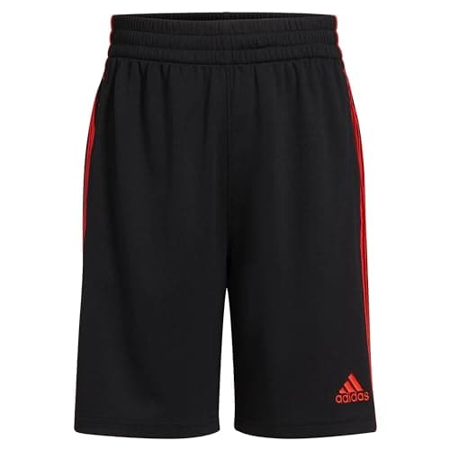 adidas Boys' Active Sports Athletic Mesh Shorts, Black/Red 4