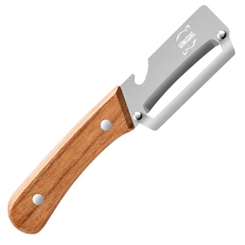 GENGCANG Multi-Functional Vegetable Peeler, Non-Slip Wooden Handle with Sharp Stainless Steel Blade, Built-in Bottle Opener - Perfect Kitchen Peeler For Veggie, Fruit, Potato, Carrot, Apple