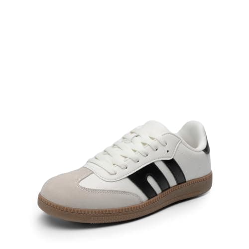 DREAM PAIRS Women's Tennis Sneakers Walking Flat Low-Top Casual Lace-Up Comfortable Nia Fashion Sneakers Shoes, Size 8.5,White Multi,SDFN2442W