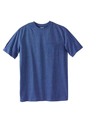 KingSize Shrink-Less Lightweight Pocket Crewneck T-Shirt Heather Navy