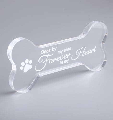 ValueBargain Dog Sympathy Gifts for Loss of Dog, Crystal Bone Shape Ornament for Dogs Memorial Gifts (Clear)