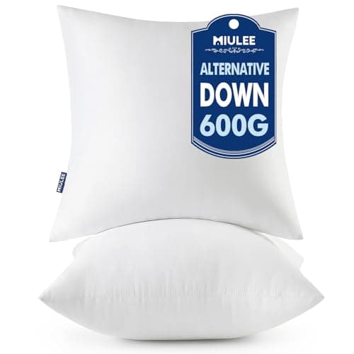 MIULEE 20x20 Throw Pillows Inserts 2 Pack, Decorative Pillows for Couch Bed