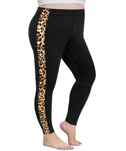 RITERA Women Leggings Plus Size Leoaprd Animal Print Winter Pants Thick Oversized Casual Tummy Control Strech Legging Long Workout Yago Sports Jeggings Oversized Basic Tights 4X 4XL 26W