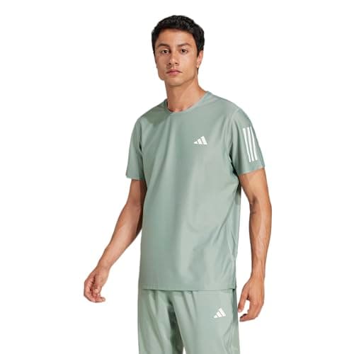 Adidas Men's Own The Run Running T-Shirt, Silver Green, Medium