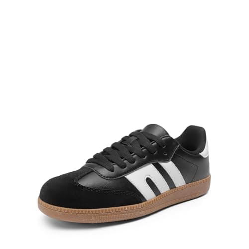 DREAM PAIRS Women's Tennis Sneakers Walking Flat Low-Top Casual Lace-Up Comfortable Nia Fashion Sneakers Shoes, Size 8,Black Multi,SDFN2442W