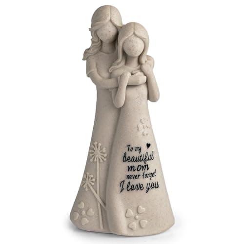 YTHISPF Mom Birthday Gifts from Daughter Mother in Law Gifts, Mothers Daughter 7.7" Figurines Statue (Resin, Sandstone)