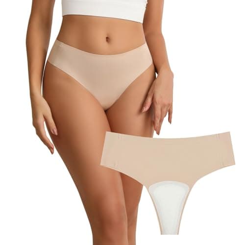 Wezest Camel Toe Cover Thong/Camel Concealer Toe Underwear/CamelToe Hider Built in Latex Cover to Hide Feminine Lines (US, Alpha, Medium, Regular, Regular, Beige)