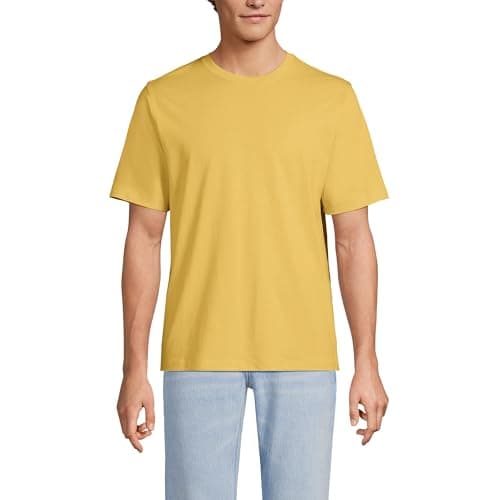 Lands' End Mens Short Sleeve Super-T Tee Goldenrod Regular X-Large