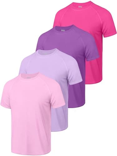 IHU Boys Rash Guard Short Sleeve Swim Shirts UPF 50+ Neon Rashguard for Kid
