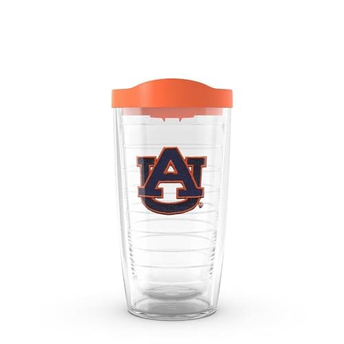 Tervis Made in USA Double Walled Auburn Tigers Insulated Tumbler Cup Keeps Drinks Cold & Hot, 16oz, Emblem