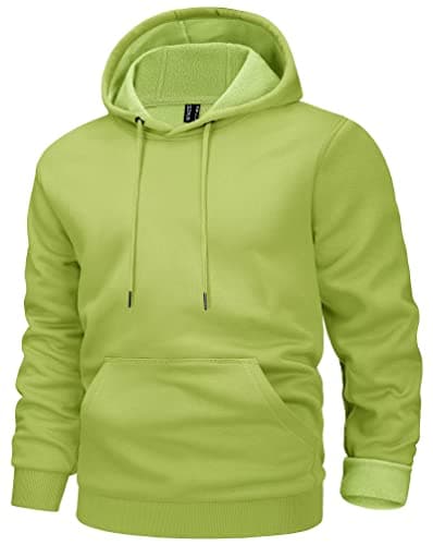 MAGCOMSEN Men's Athletic Hoodie Sportswear Tops Soft Winter Tops Spring Fall Sweatshirts Classic Plain Hoodies Workout Olive Green S