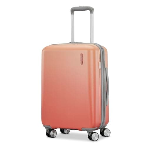 American Tourister Moonlight II Hardside Expandable Luggage with Spinner Wheels, Ombre Peach, Carry-On 20-Inch