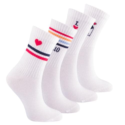 Petit Minou Pippa Seamless-Toe Turkish Cotton Crew Socks - Cool Comfort 4-Pack Women's Socks (US, Numeric, 9, 12, Regular, Regular, Bliss)