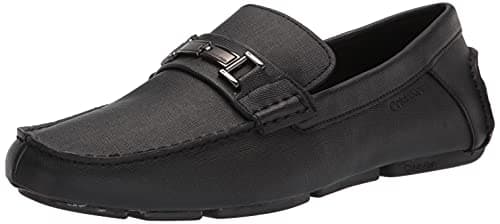 Calvin Klein Men's Magnus Loafer, Black Weave Emboss, 10 M